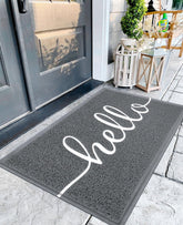 EARTHALL Funny Hello Doormat front view Grey 48"x32"