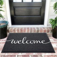 EARTHALL Funny Welcome Mat front view with welcome text