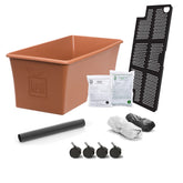 EarthBox Garden Kit Standard Terracotta front view with container and accessories
