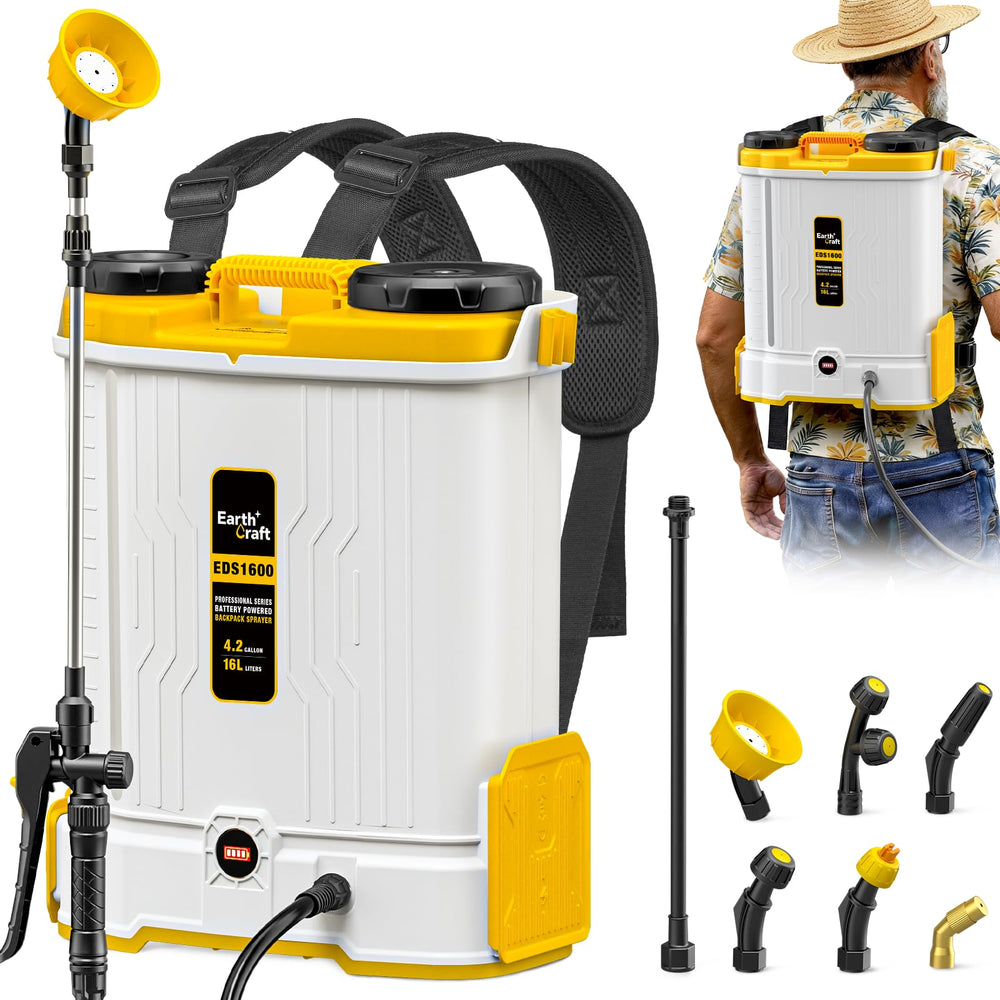 EARTHCRAFT 4.2 Gal Backpack Sprayer front view with yellow colour