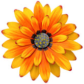 EASICUTI 12-inch sunflower metal wall decor front view with vibrant yellow finish