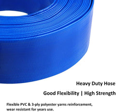 Eastrans discharge hose in use for pool water drainage