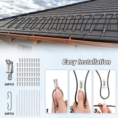 Eastrexon heat cable installation example on gutter