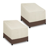 Easy-Going outdoor chair cover beige and dark brown front view