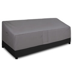 Easy-Going Outdoor Couch Cover front view, Gray/Black, 104Wx40Dx33H