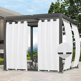 Easy-Going Outdoor Curtain front view, white, 54x84 inch