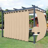 Easy-Going Outdoor Patio Curtains beige front view