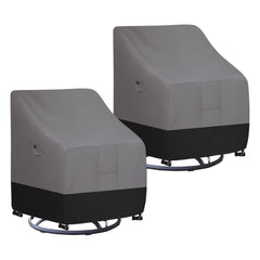 Easy-Going outdoor swivel chair cover gray and black, front view