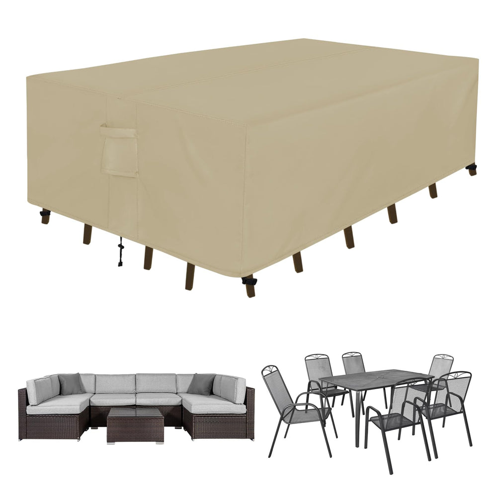 Easy-Going Rectangle Patio Furniture Cover in Camel, front view