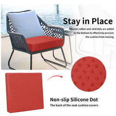 Easy-Going Waterproof Patio Cushion Cover on outdoor chair