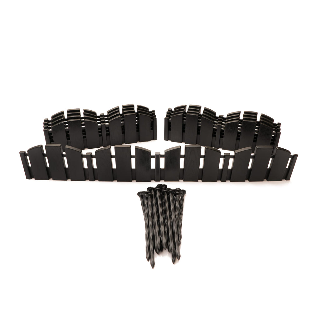 EasyFlex No-Dig Landscape Edging Kit, 15-foot black decorative border front view