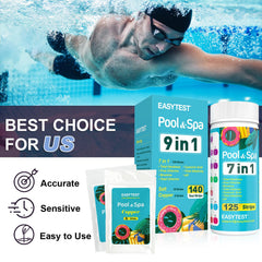 EASYTEST 9 IN 1 Pool Test Strips in a hand