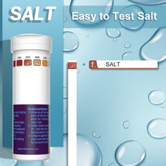 EASYTEST Saltwater Pool Test Strips in hand for testing