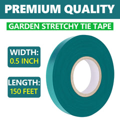 Easytle Stretch Tie Tape Roll 1/2 inch green vinyl tape in packaging