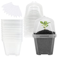EBaokuup 4" clear plant nursery pot with humidity dome front view