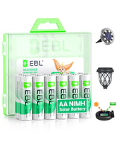 EBL Solar AA rechargeable batteries pack of 12