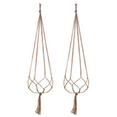 EBOOT 48 Inch Macrame Plant Hanger front view, linen color