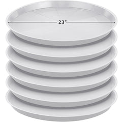 Eccliy 6 pack plastic plant saucers, 23 inch diameter, white