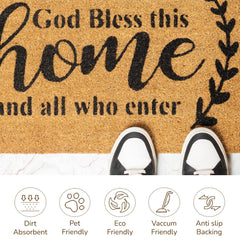 Eco Living Coco Coir Doormat in an outdoor entryway setting
