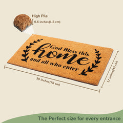 Eco Living Coco Coir Doormat side view showing thickness