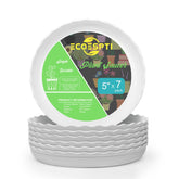 ECOESPTI 5 Inch Plant Saucer white round tray front view
