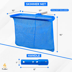 EcoNour Pool Skimmer Net close-up of durable lip design