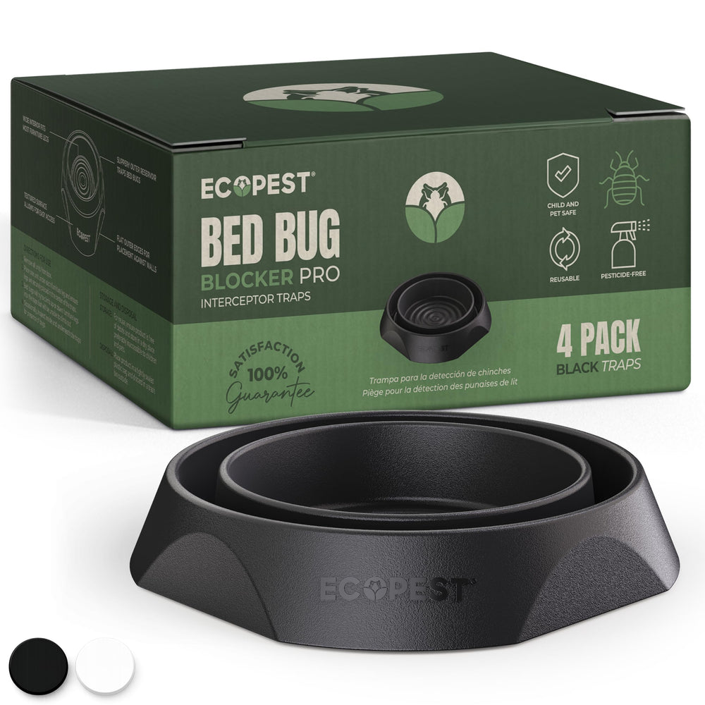 ECOPEST Bed Bug Interceptor trap front view, black