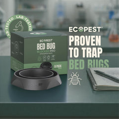 ECOPEST Bed Bug Interceptor trap on a bed leg
