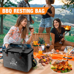 EddHomes BBQ Blanket Bag open with meat inside