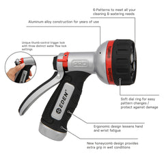 Eden PRO Hose Nozzle side view showing rear trigger
