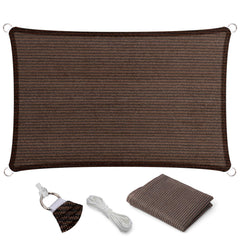 Eden's Decor Shade Sail 5' x 7' brown model front view