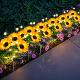 EDOF Solar Sunflower decorative light with firefly LEDs, front view