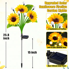 EDOF Solar Sunflower in a garden setting, illuminated at night