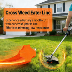 efrozen Weed Eater String being used on thick grass