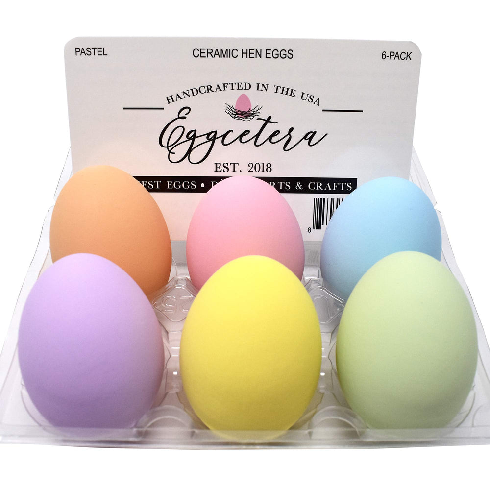 Eggcetera Ceramic Nest Eggs 6-Pack in pastel colours