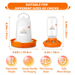Eggluuz 1.5L Waterer with strong stainless steel handle