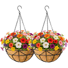 EIMQUVW 12-inch hanging planter with coconut liner front view