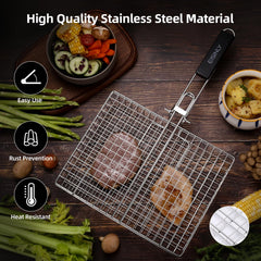 Eisinly BBQ Grilling Basket with removable wooden handle