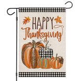 EKOREST Happy Thanksgiving Garden Flag front view with pumpkins