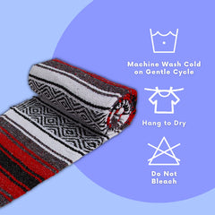 El Paso Designs Mexican Yoga Blanket spread out on grassy area