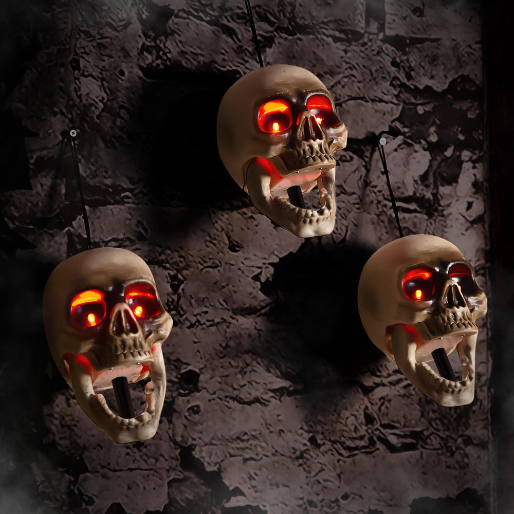 ELAMAS animated skull head with light-up eyes and sound features