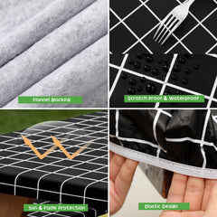 Elastic edges of Clothclose picnic table cover ensuring snug fit