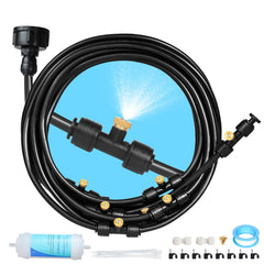 Eledom Misting Cooling System 35FT with black tubing and nozzles