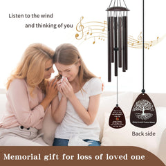 elegant bronze finish of Memorial Wind Chimes hanging in the garden