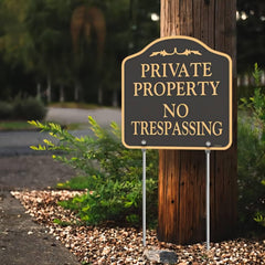 Elegant design of YHAIATTA No Trespassing Sign