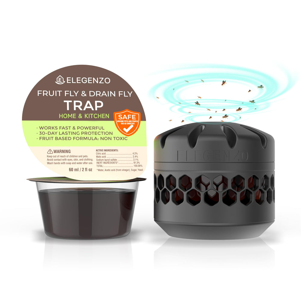 ELEGENZO Fruit Fly Trap front view with bait