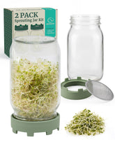 Elementi Sprouting Jar Kit with two mason jars and sprouting lids