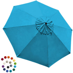 EliteShade 9FT patio umbrella canopy in sky blue front view