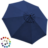 EliteShade 9FT patio umbrella navy blue canopy cover front view