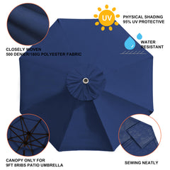 EliteShade 9FT patio umbrella navy blue canopy cover installation